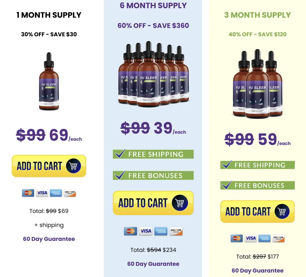 Yu Sleep-pricing-table